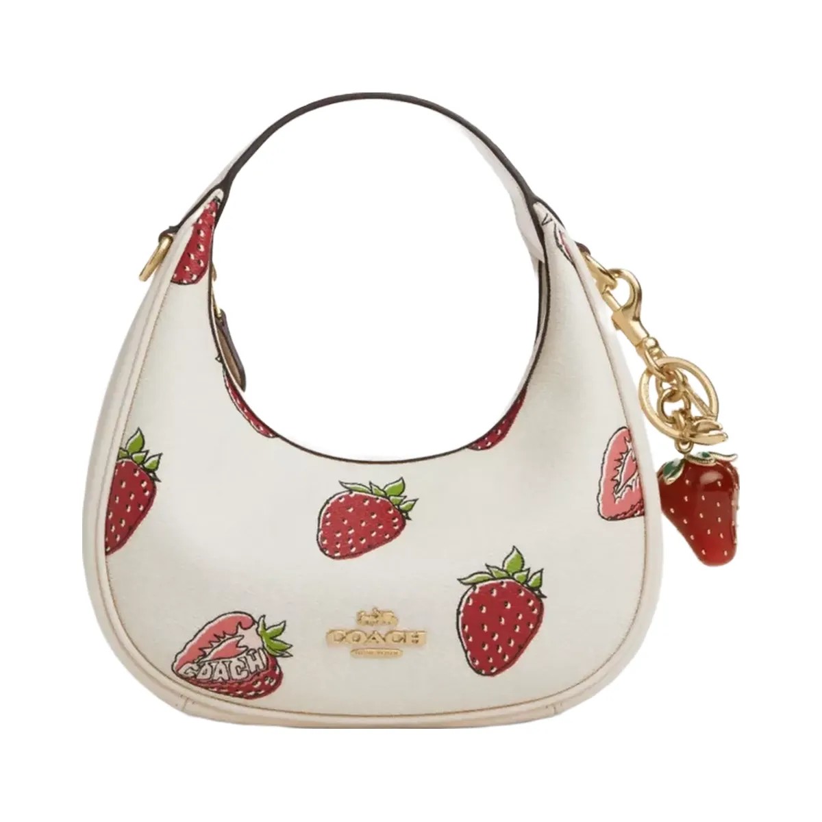 Coach Strawberry Bag Charm in Gold Bold Red - HypeFly India View 2