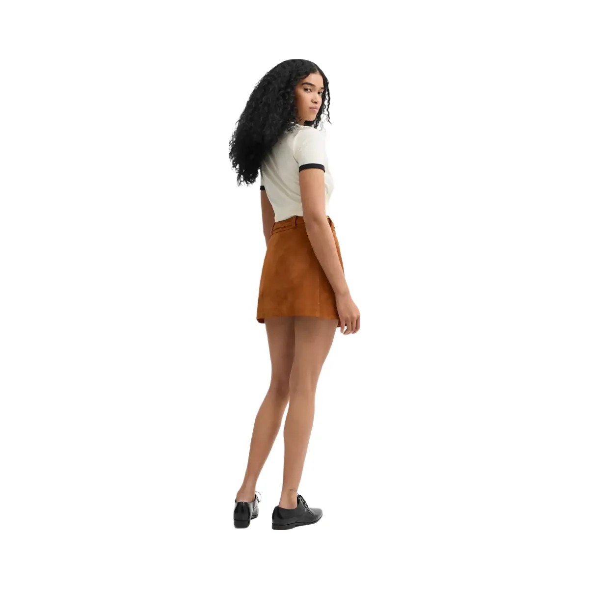 Coach Suede Skirt in Warm Brown - HypeFly India View 3