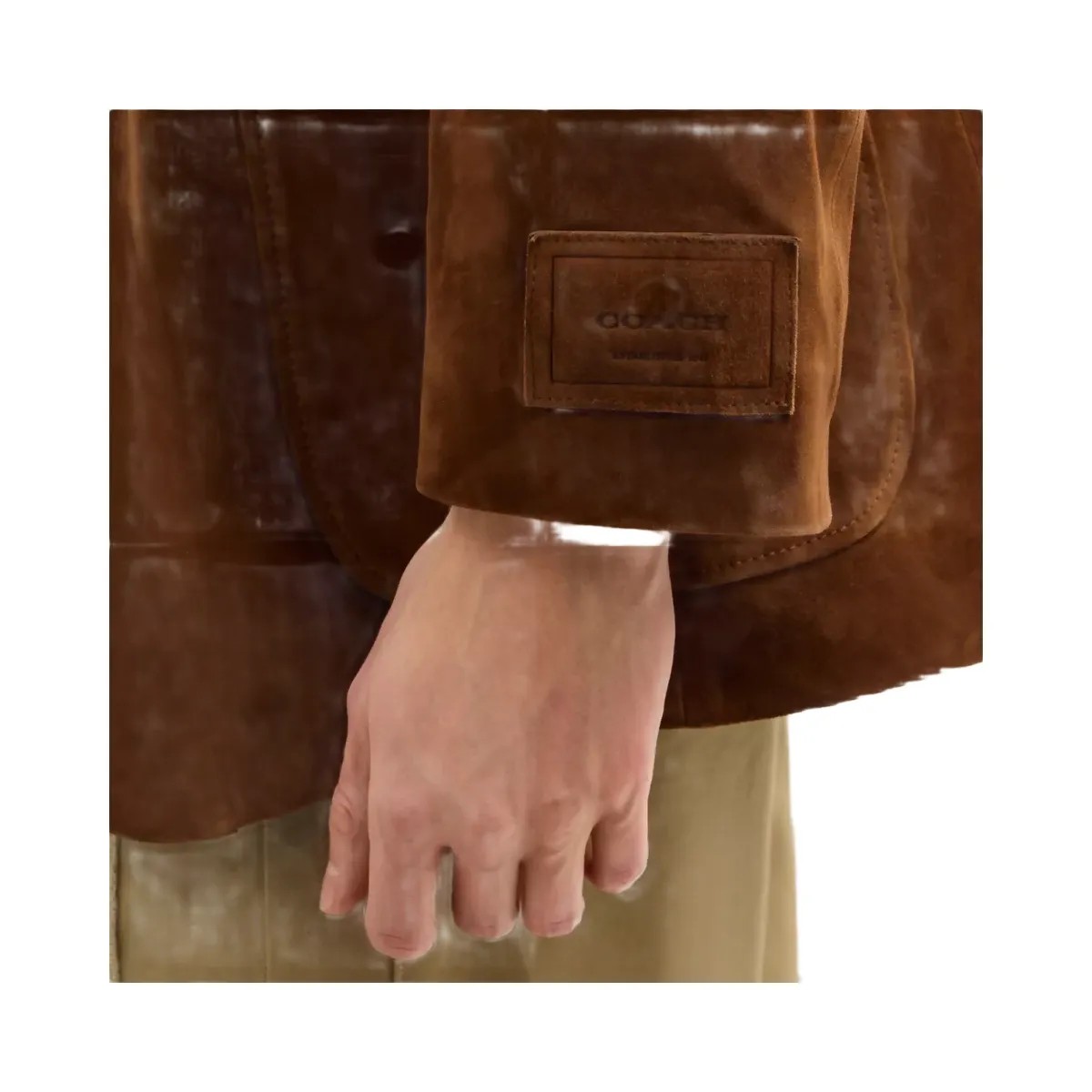 Coach Suede Western Blazer in Dark Brown - HypeFly India View 4