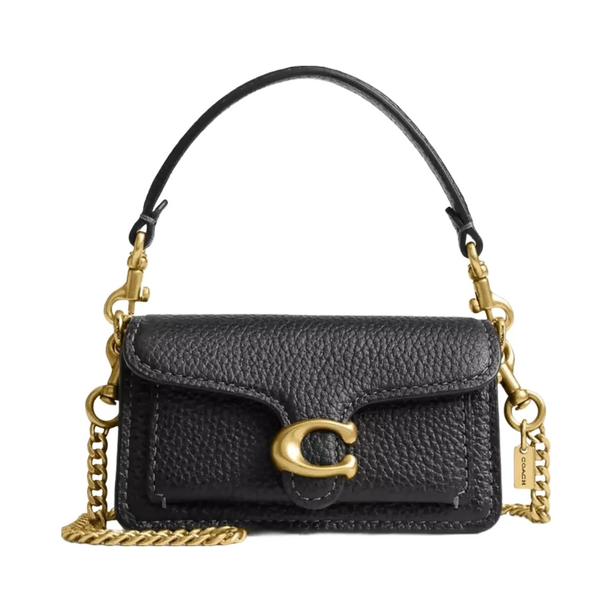Coach Tabby Bag Charm in Brass Black - HypeFly India View 1
