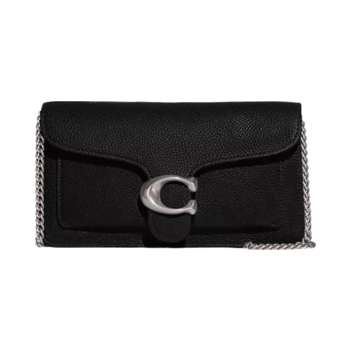 Coach Tabby Chain Clutch in Silver Black - HypeFly India View 1