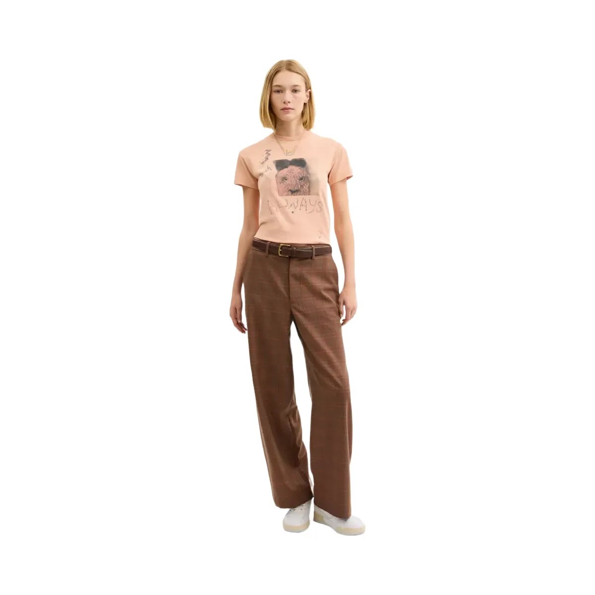 Coach Tailored Pants in Orange Pink Plaid - HypeFly India View 2