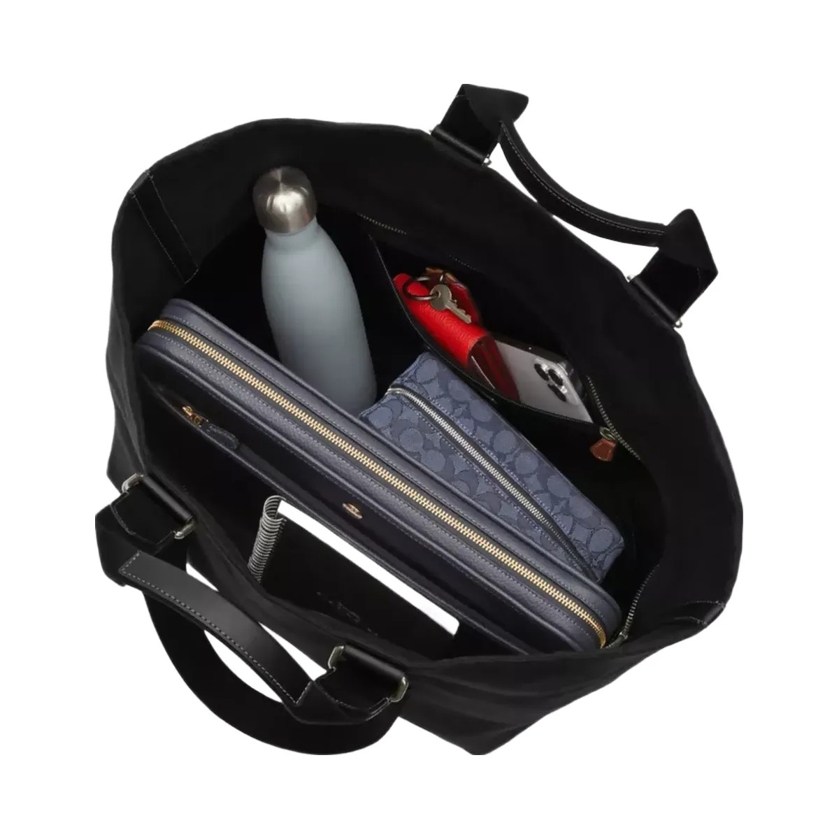 Coach Tour Tote Bag in Gunmetal Black Multi - HypeFly India View 3