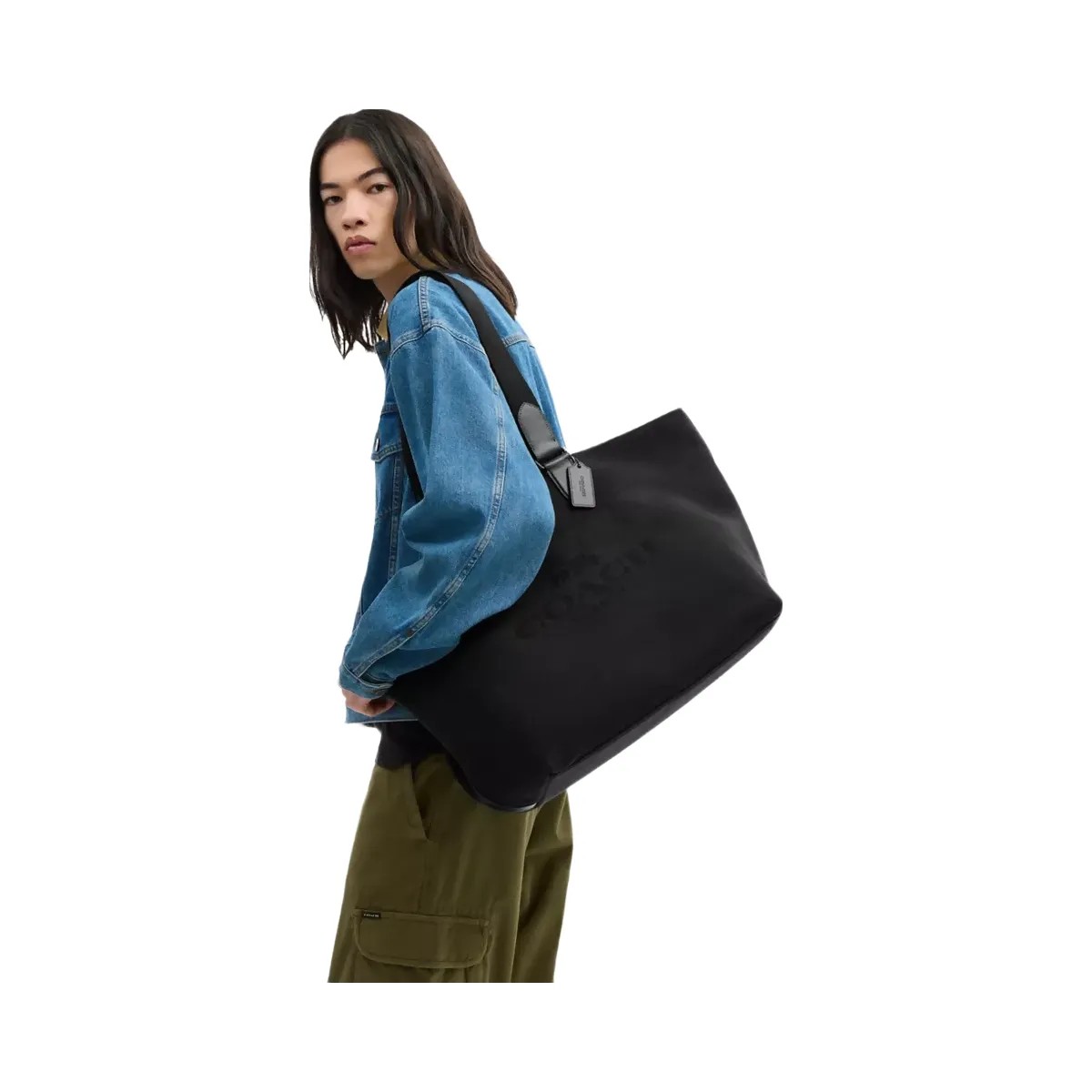 Coach Tour Tote Bag in Gunmetal Black Multi - HypeFly India View 5