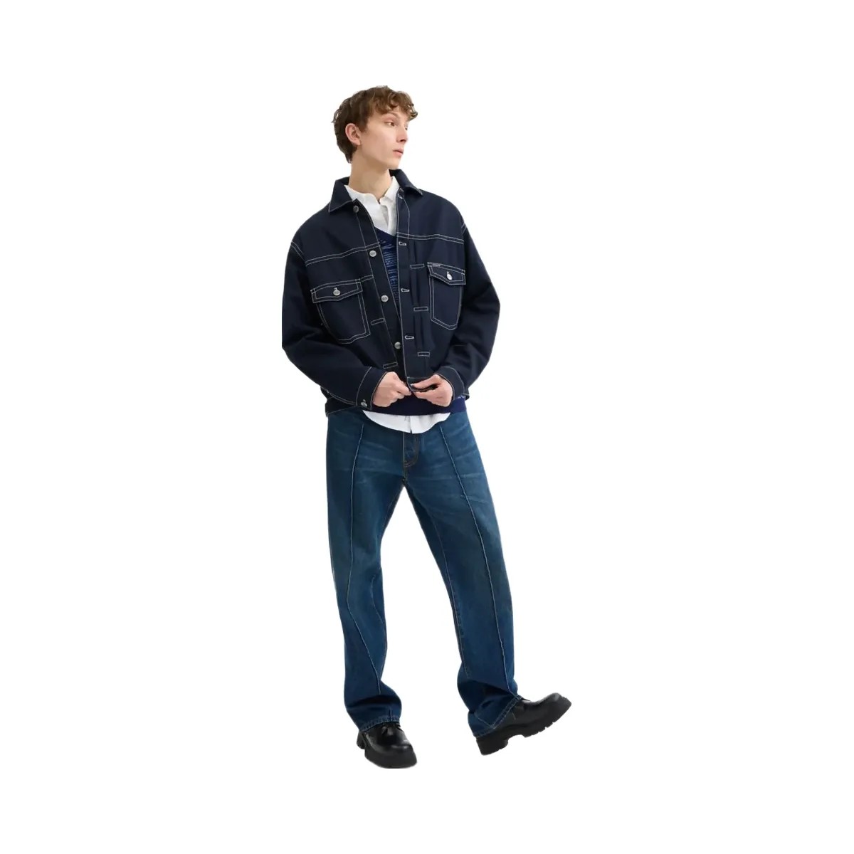 Coach Trucker Jacket Navy Blue - HypeFly India View 3