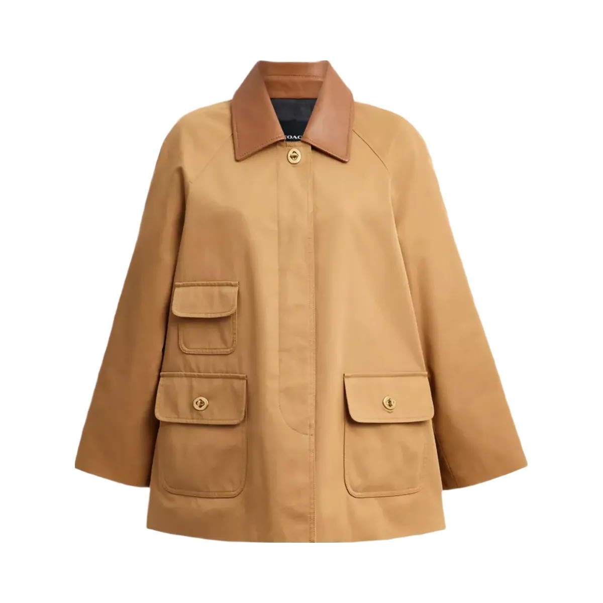 Coach Turnlock Swing Coat in Dark Khaki - HypeFly India View 1