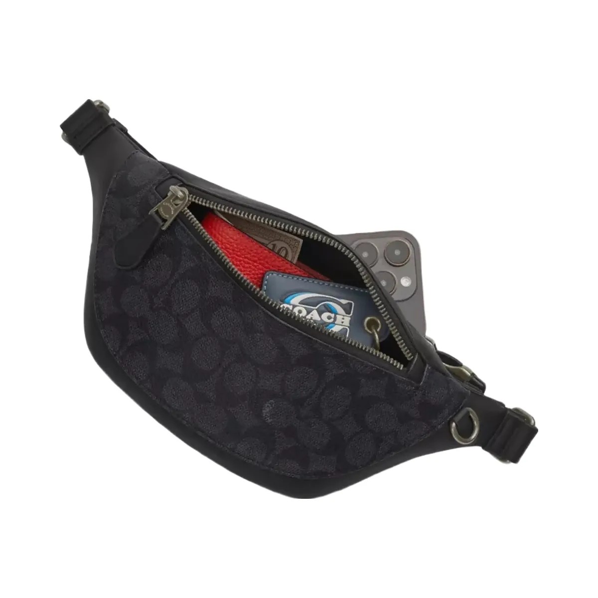 Coach Warren Mini Belt Bag in Gunmetal Tan - HypeFly India View 3