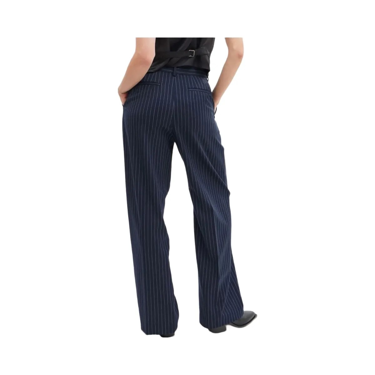 Coach Wide Leg Trousers Navy White - HypeFly India View 3