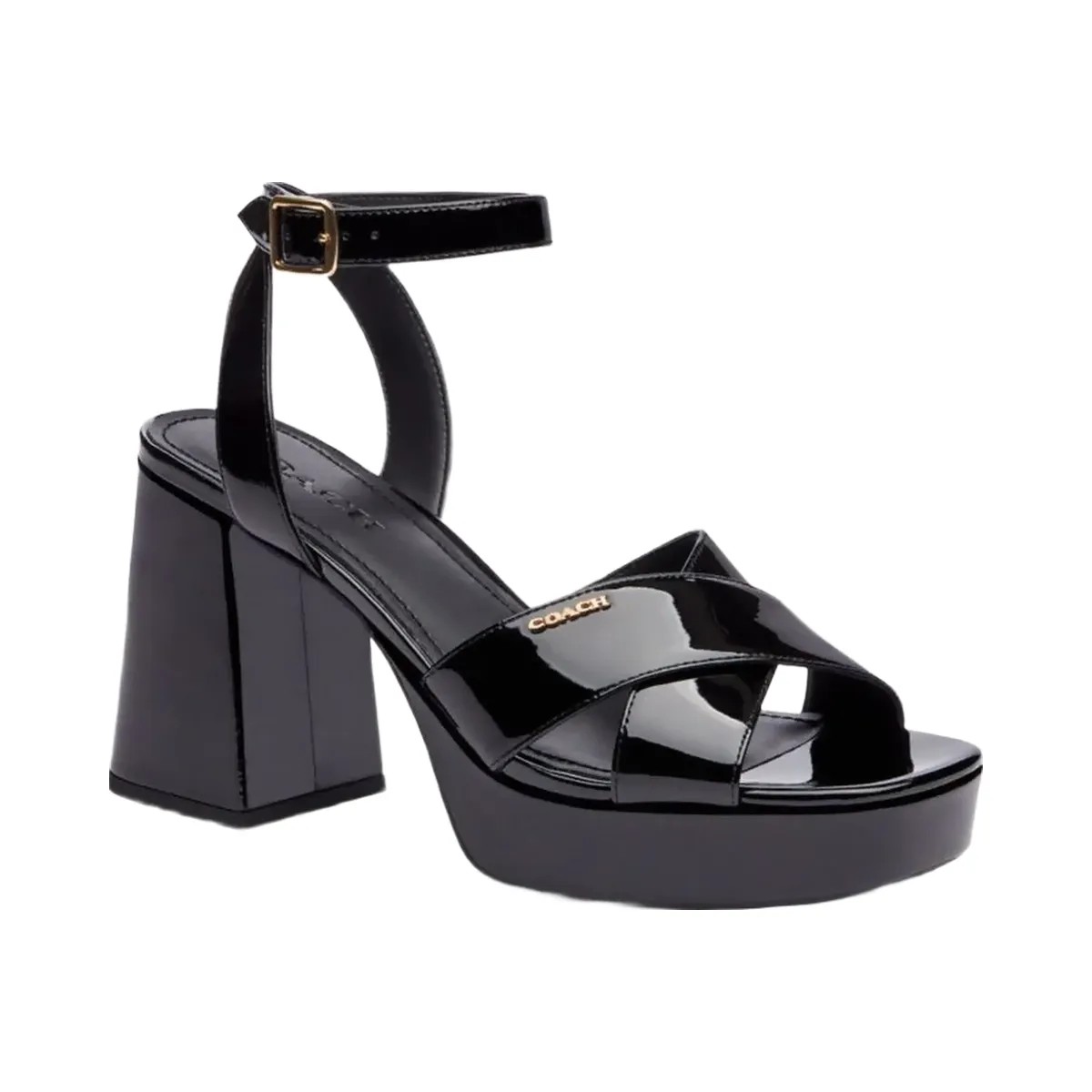 Coach Women's Block Heel Sandal Black - HypeFly India View 2