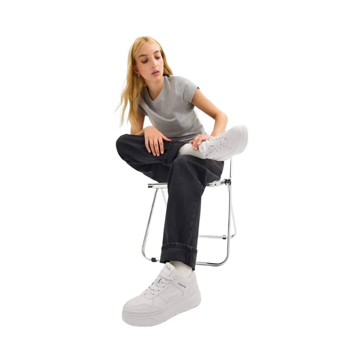 Coach Women's Platform Sneaker Optic White - HypeFly India View 5