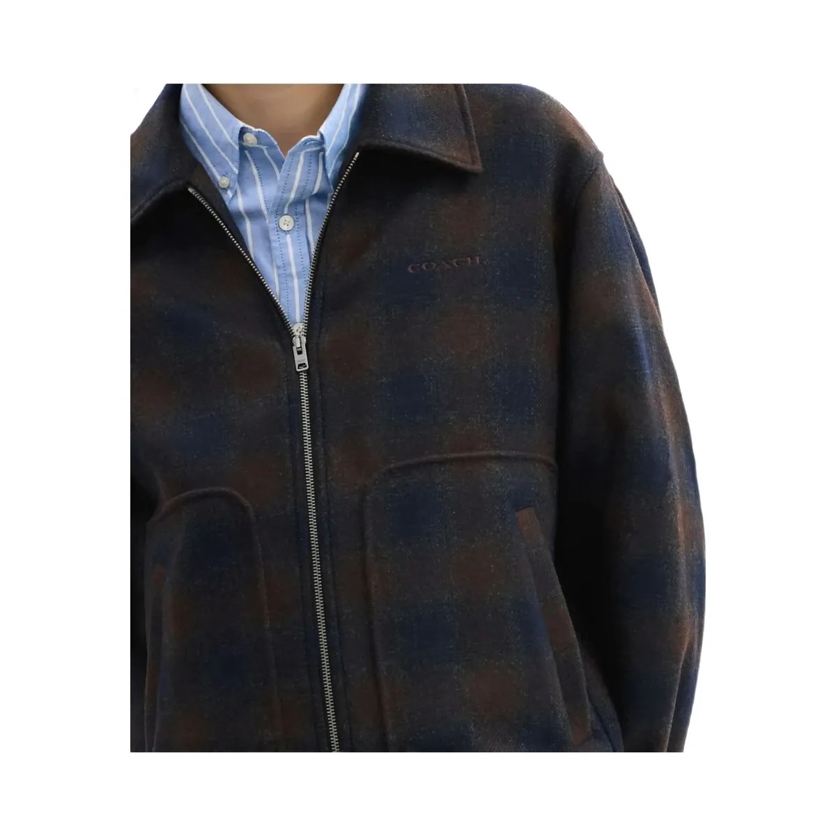 Coach Wool Short Jacket Brown - HypeFly India View 4