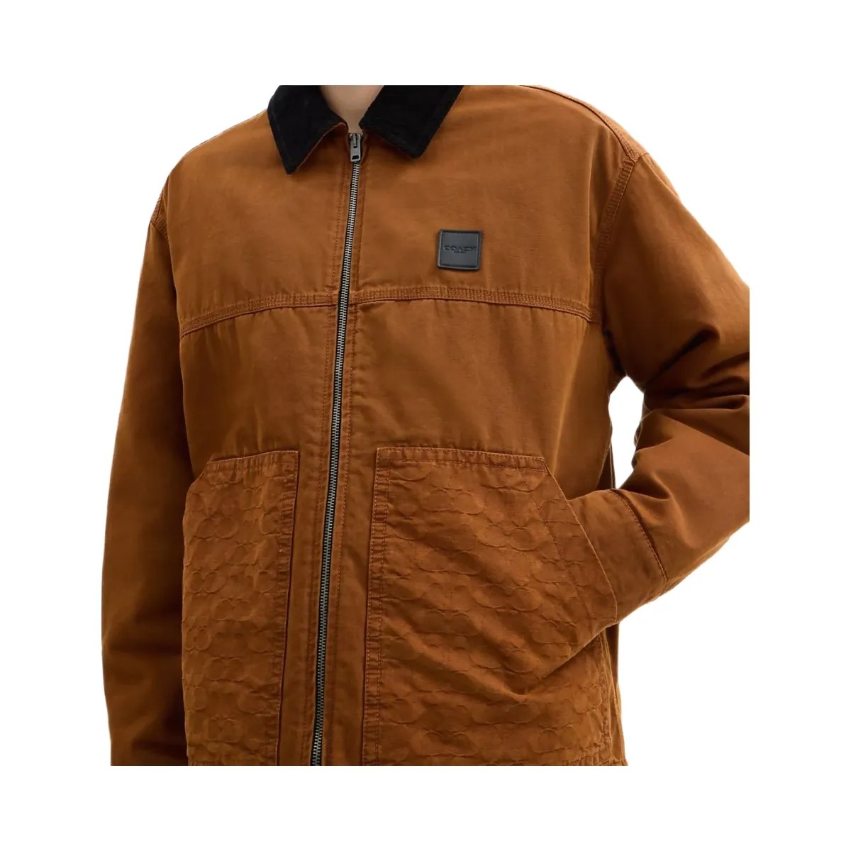 Coach Work Jacket With Quilted Lining Brown - HypeFly India View 4