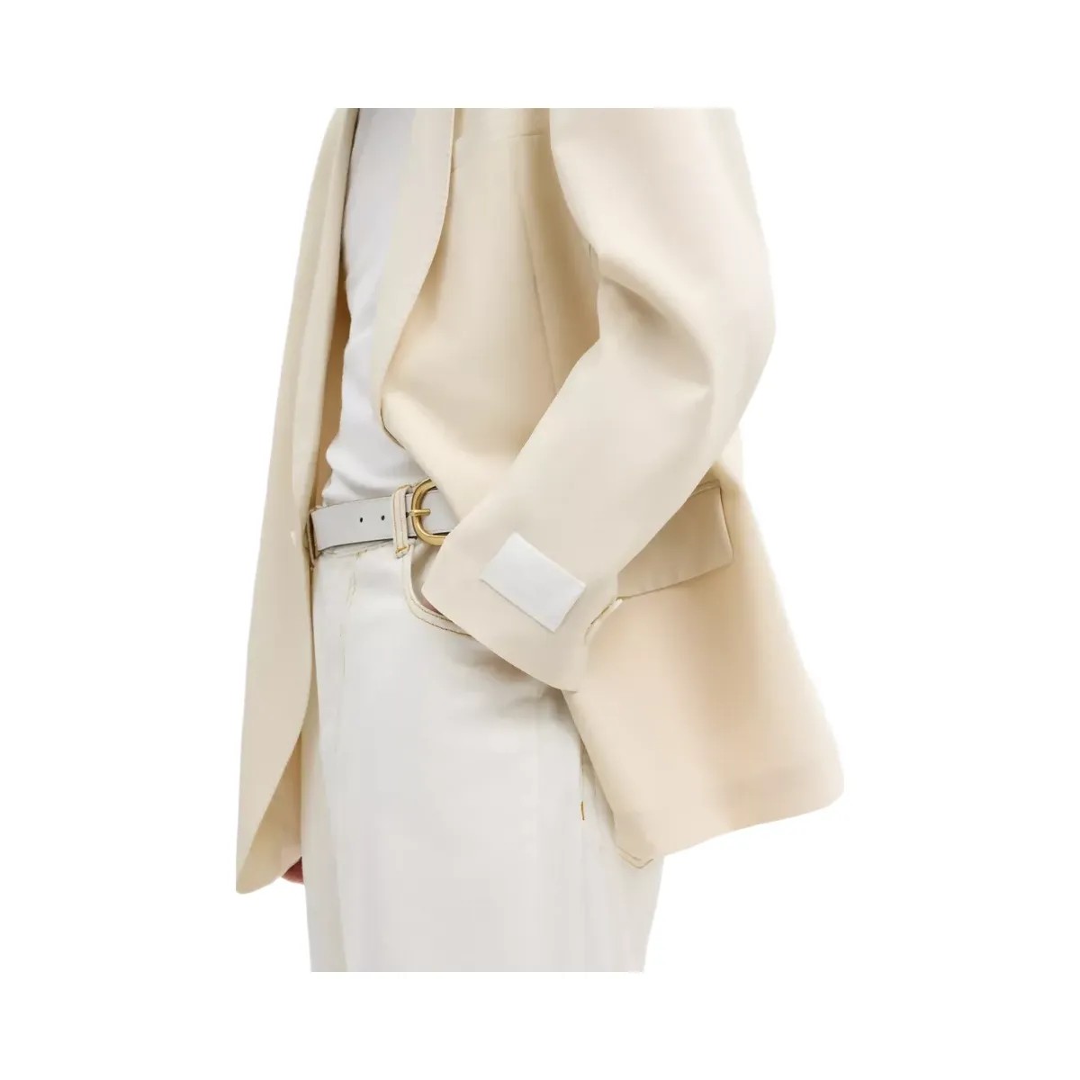 Coach Yarn Dye Shawl Collar Blazer in Ivory - HypeFly India View 4