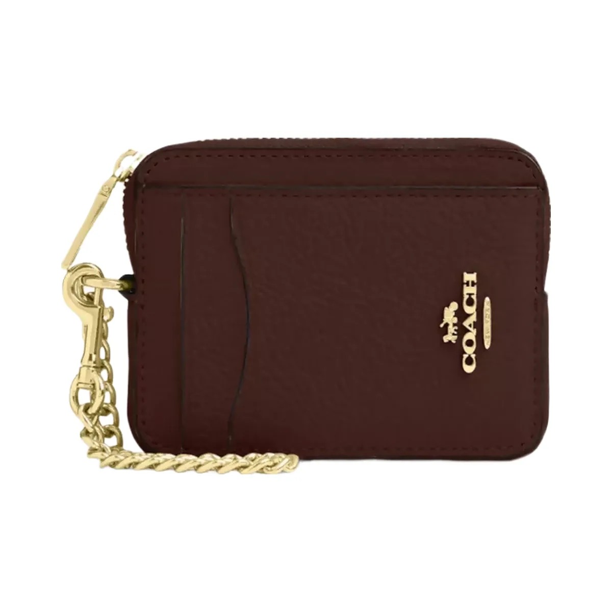 Coach Zip Card Case in Gold Maple - HypeFly India View 1