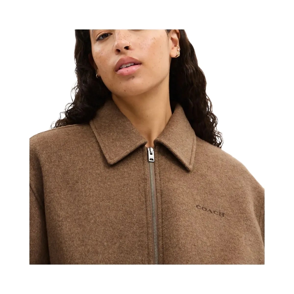 Coach Zip Front Wool Jacket Teddy Bear - HypeFly India View 4