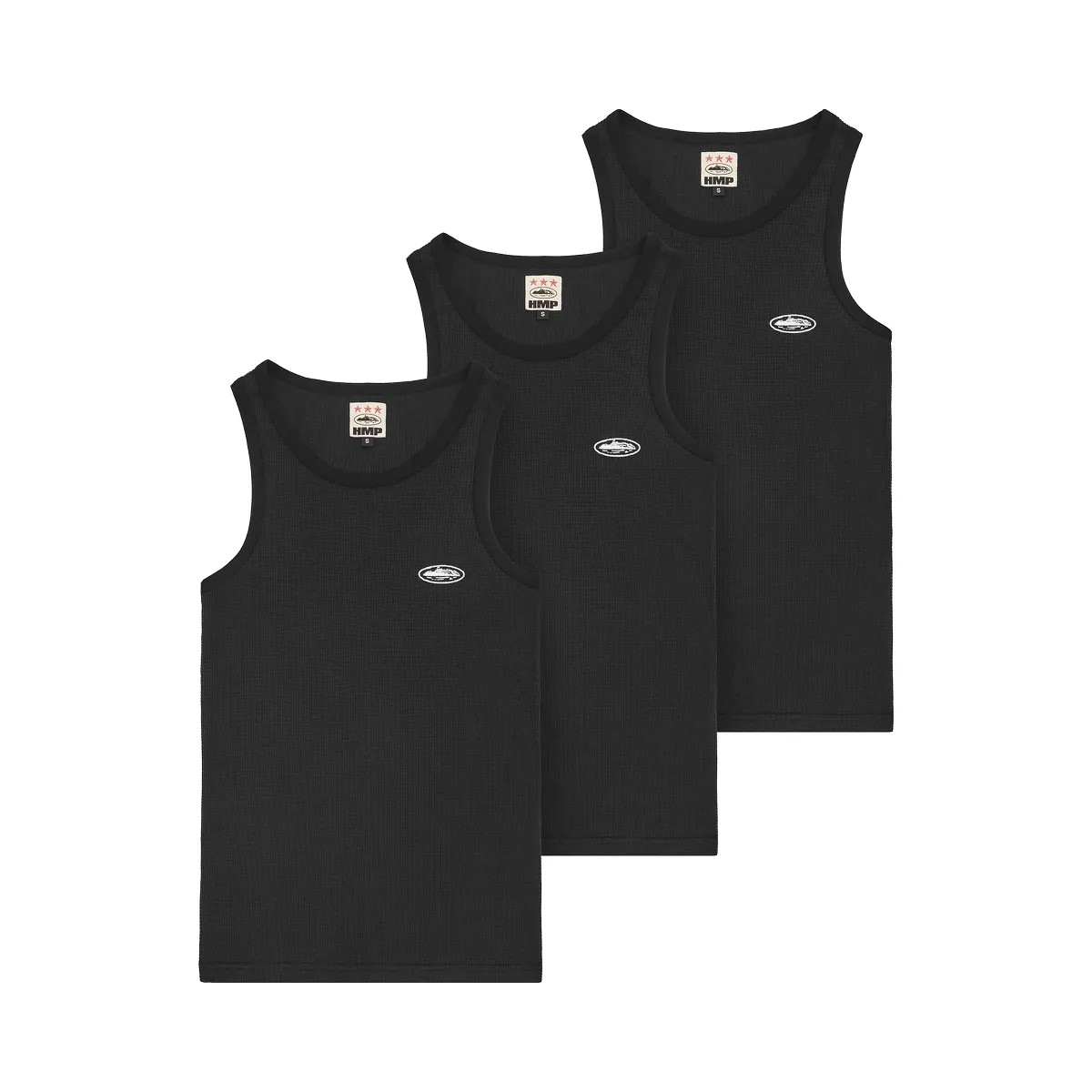 Corteiz Hmp Essentials Tank Top 3 Pack Black - HypeFly India View 1