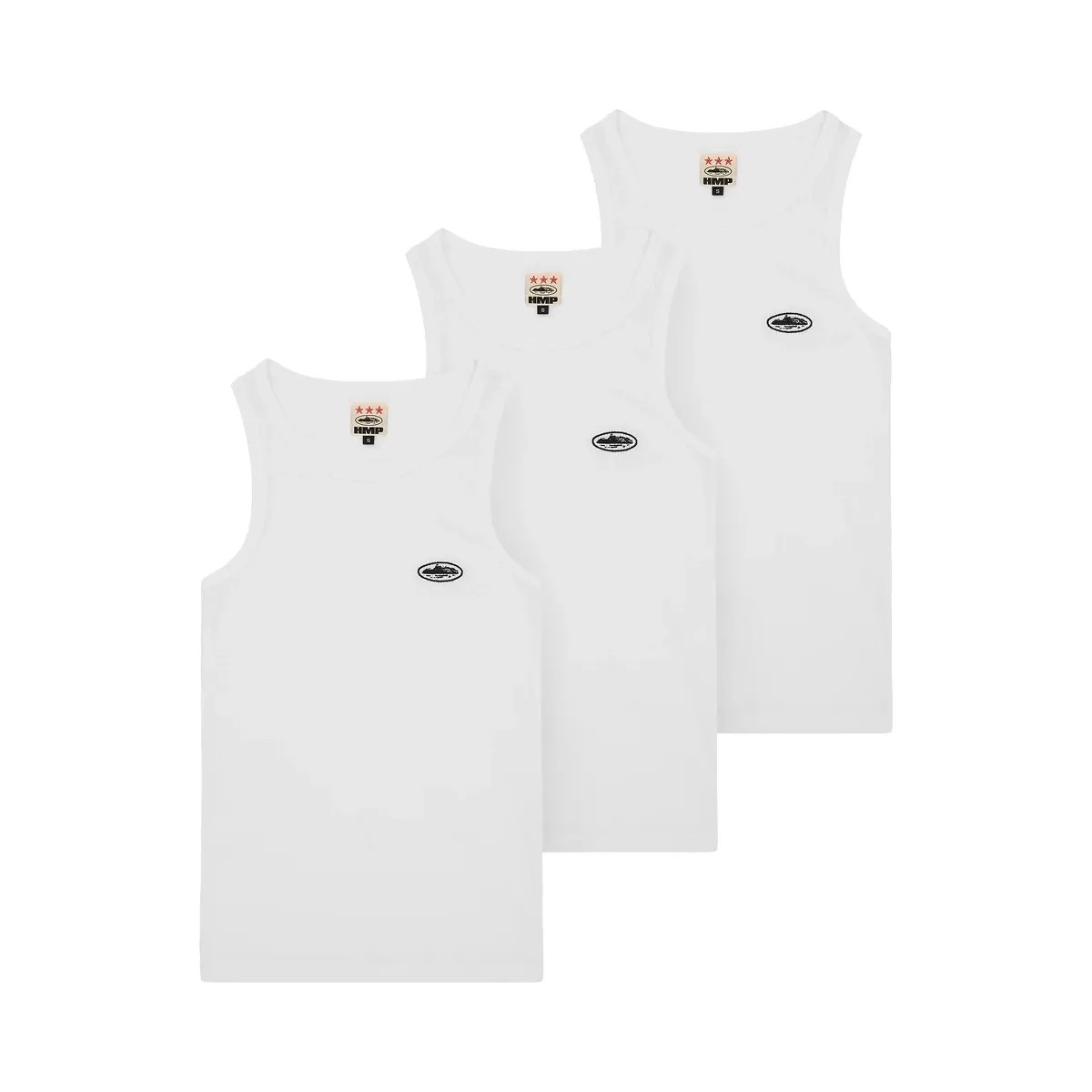 Corteiz Hmp Essentials Tank Top 3 Pack White - HypeFly India View 1