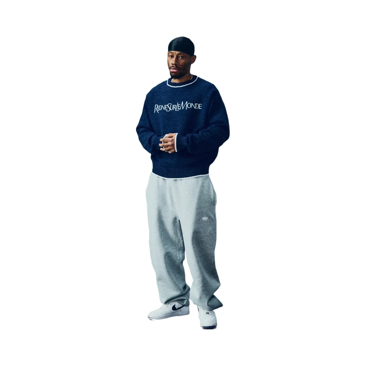 Corteiz Rslm Knit Crewneck Navy - HypeFly India View 4