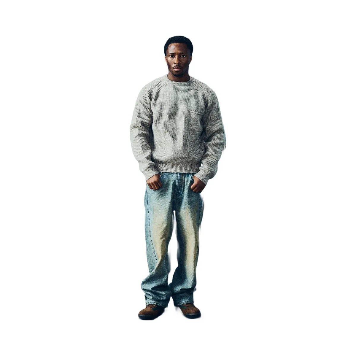 Corteiz Script Pocket Knit Sweater Oatmeal - HypeFly India View 4