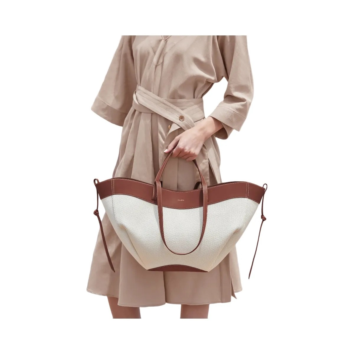 Polène Cyme 'Cognac Canvas' - HypeFly India View 3