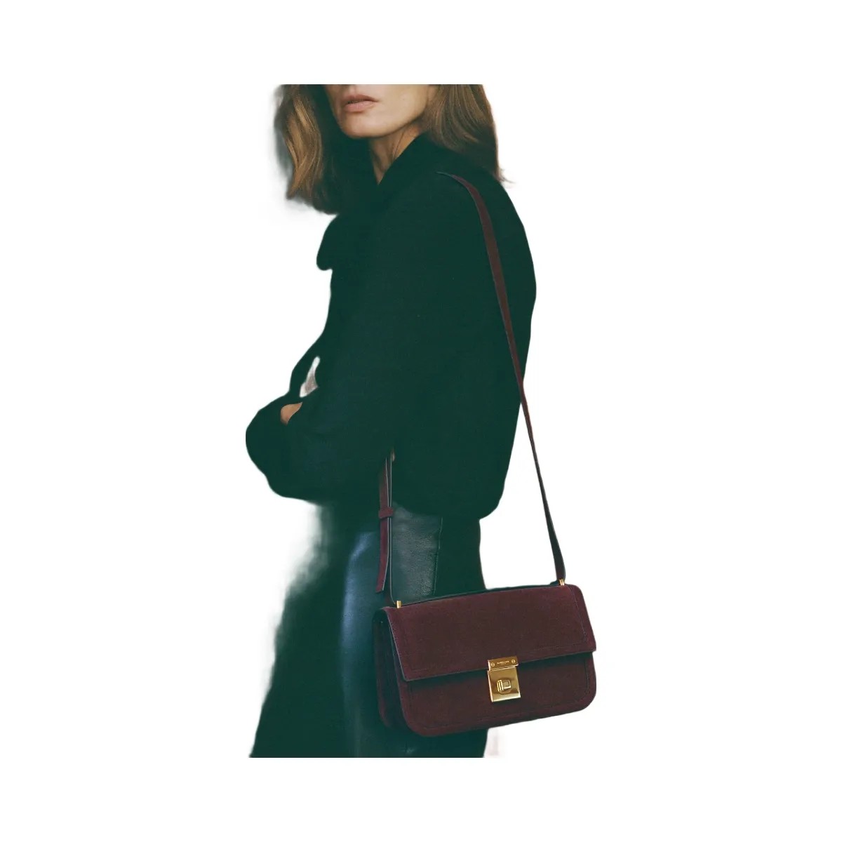 DeMellier The Paris Crossbody burgundy suede - HypeFly India View 2