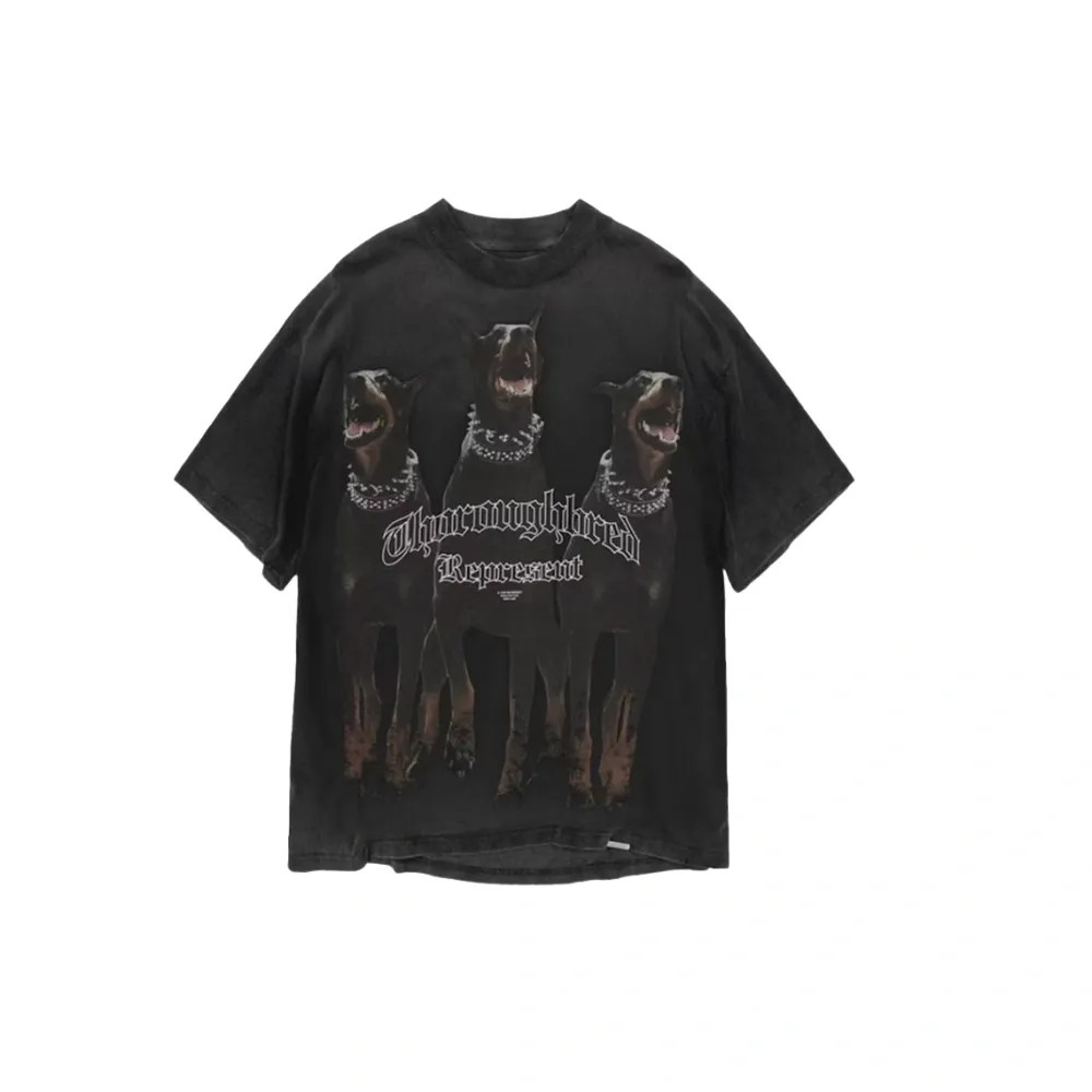Represent Thoroughbred T-Shirt Vintage Black - HypeFly India View 1