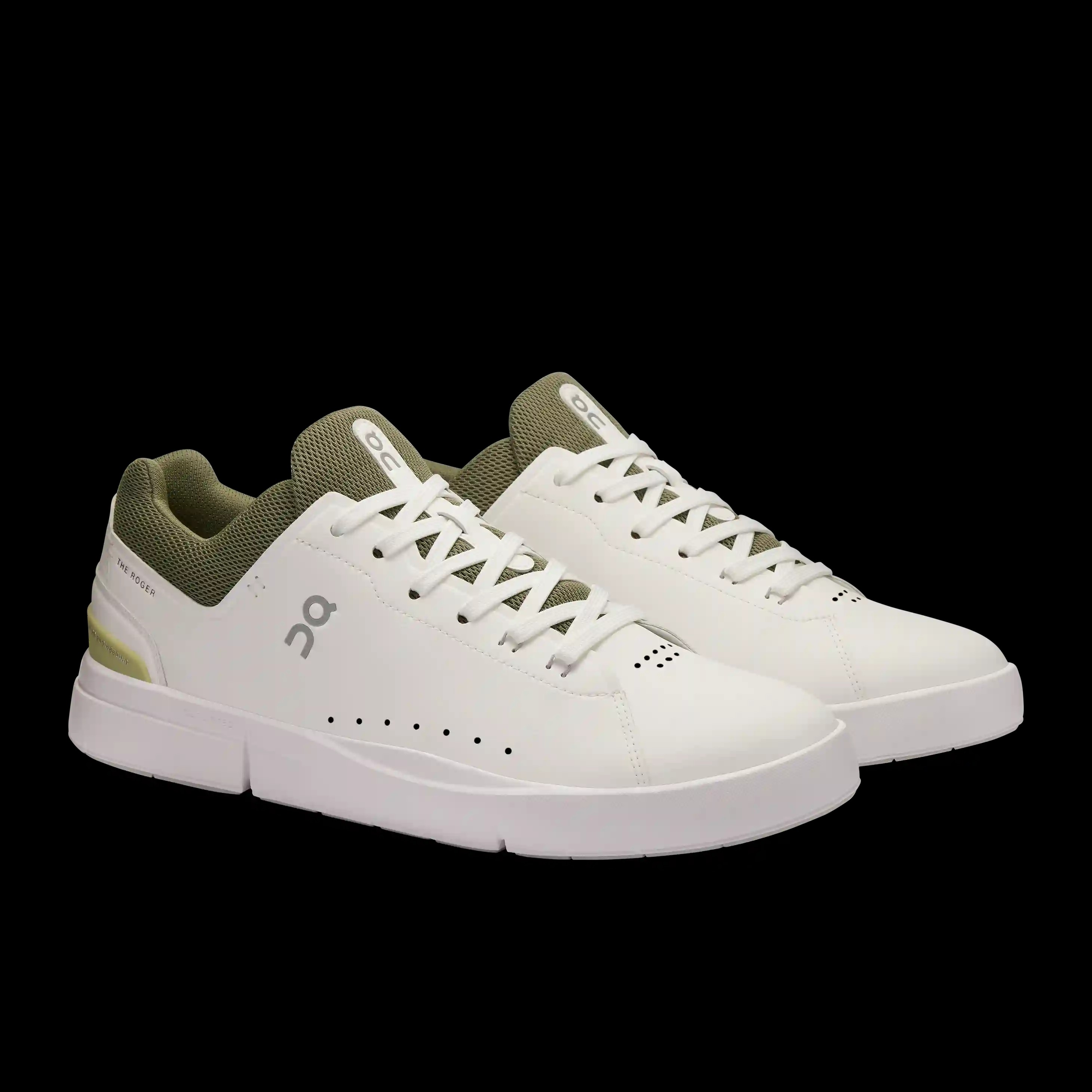 The Roger Advantage White Olive On Running - HypeFly India View 3