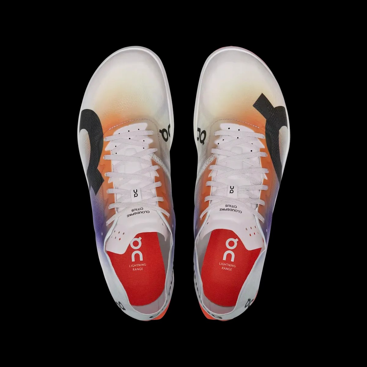 ON RUNNING Cloudspike Amplius White | Flame - HypeFly India View 2
