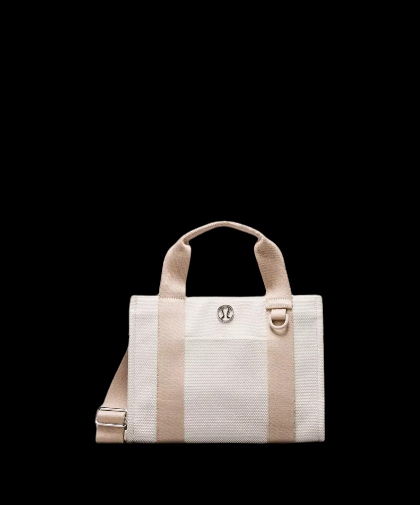 Lululemon Two-Tone Canvas Mini Tote Bag 4.5L Mojave Tan/Light Ivory - HypeFly India View 1