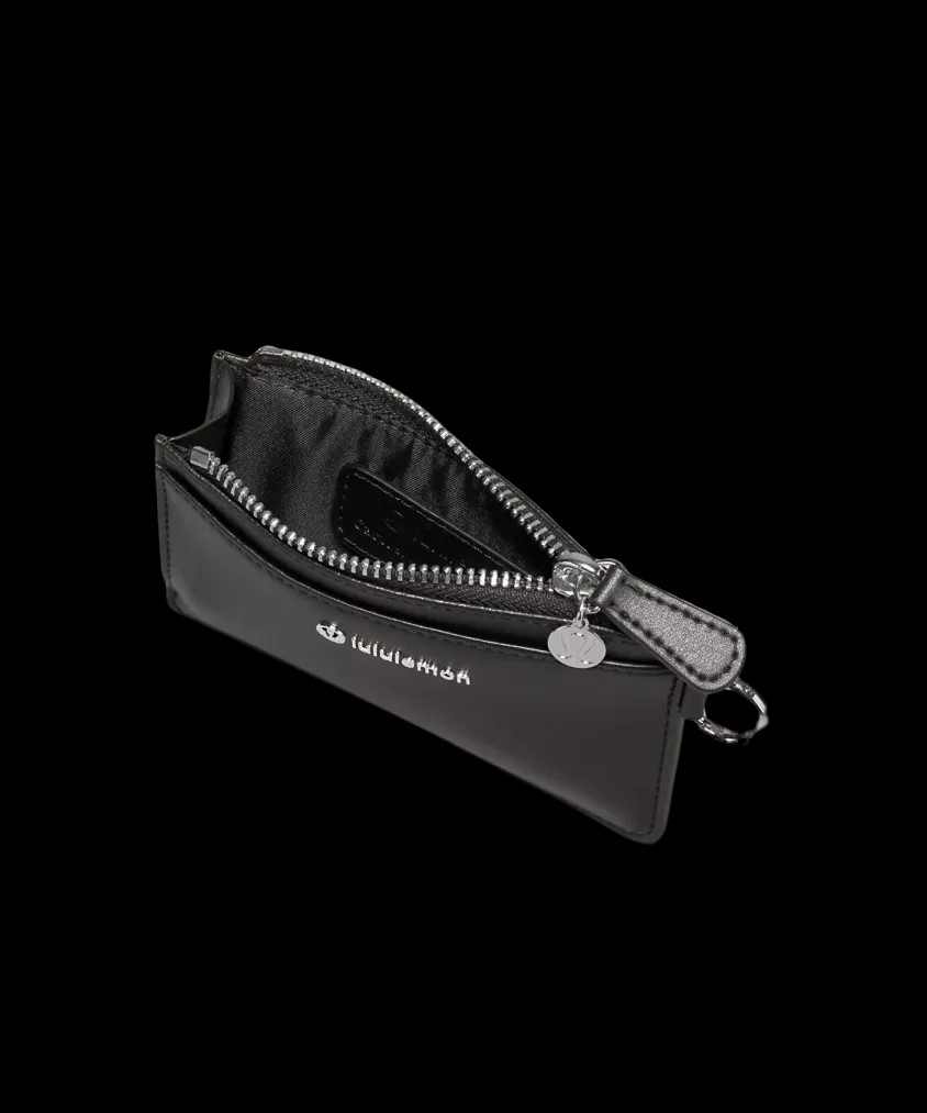 Lululemon Leather Alternative Card Case Black/Silver - HypeFly India View 2