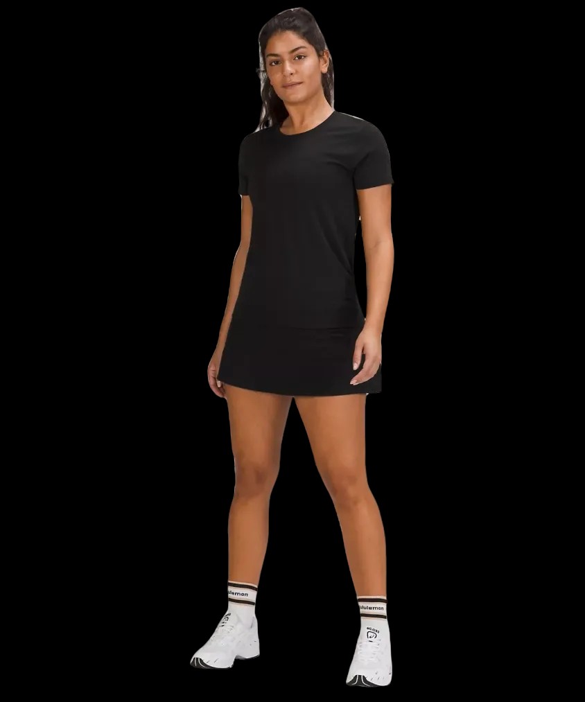 Lululemon Pace Rival Mid-Rise Skirt Long Black - HypeFly India View 2
