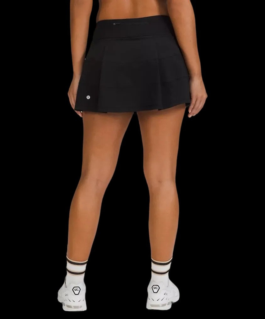 Lululemon Pace Rival Mid-Rise Skirt Long Black - HypeFly India View 3