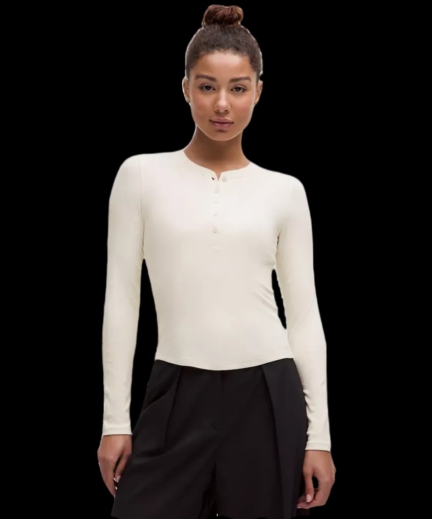Lululemon Hold Tight Long-Sleeve Henley Light Ivory - HypeFly India View 1