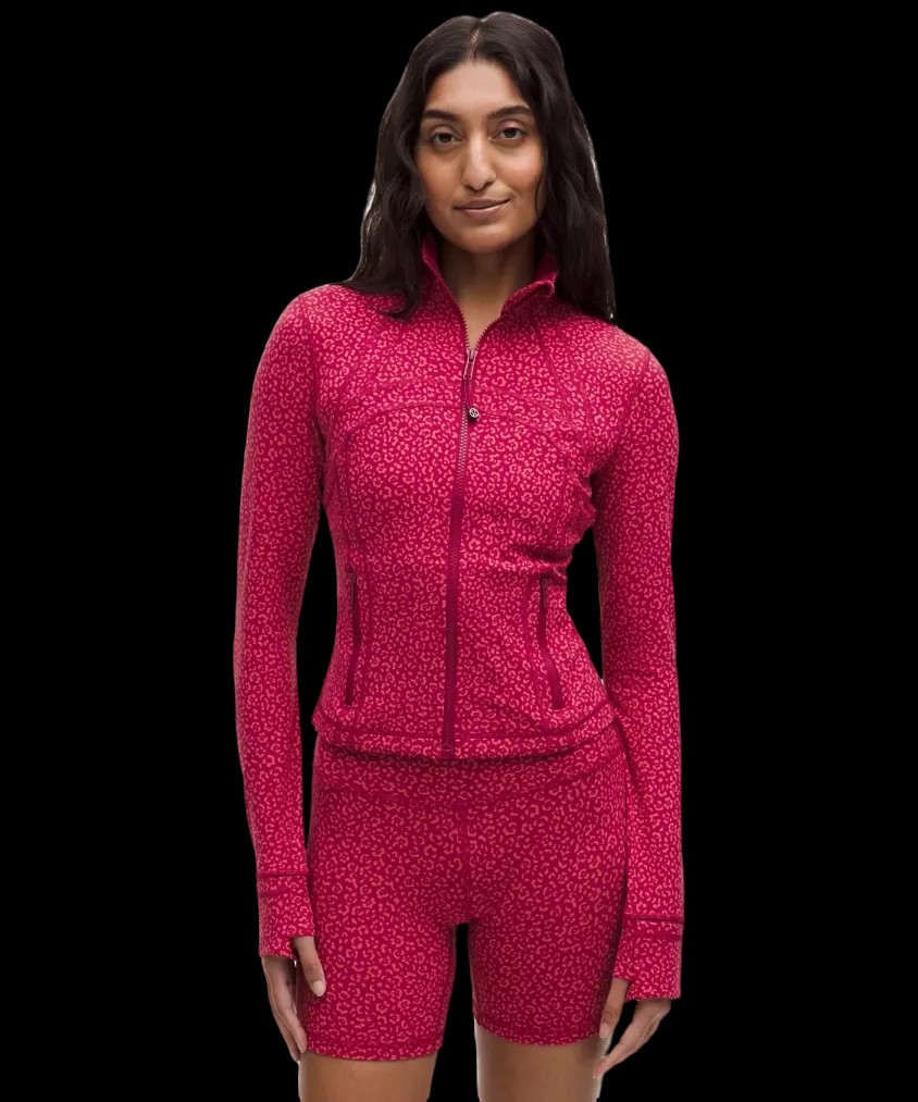 Lululemon Define Cropped Jacket Nulu Leopard Daisy Emboss Black Leopard Daisy Emboss Black - HypeFly India View 1