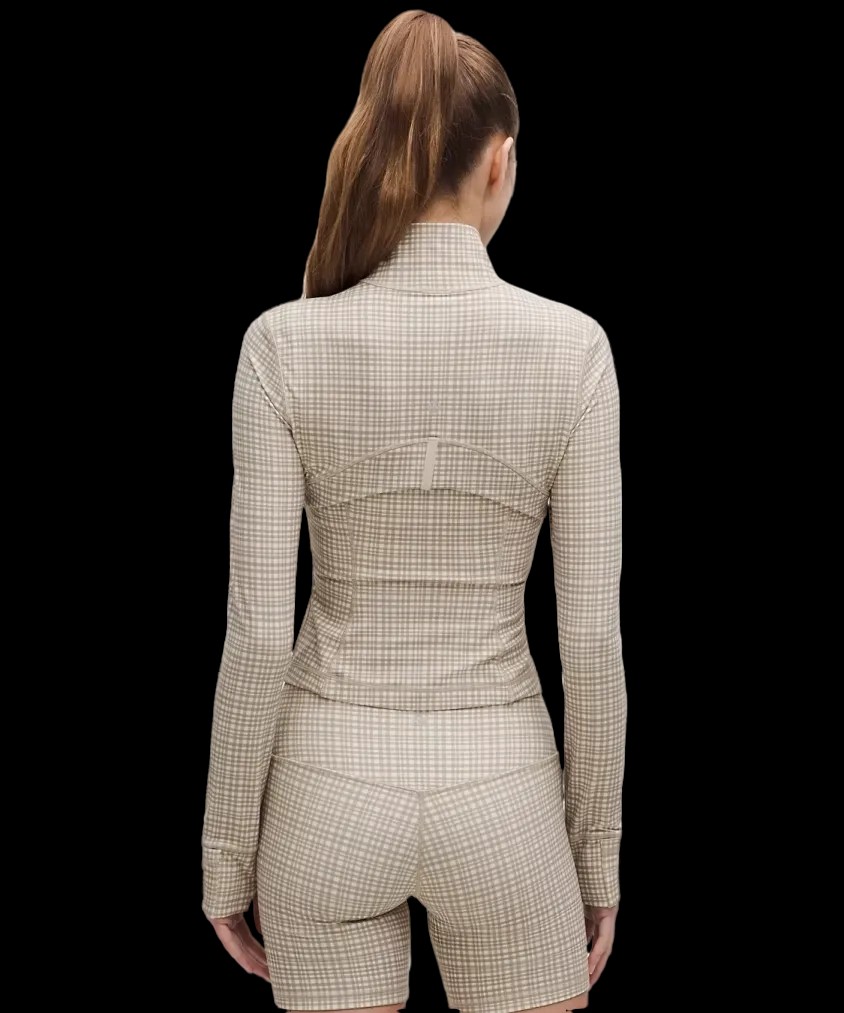 Lululemon Define Cropped Jacket Nulu Glow Grid Light Ivory Multi - HypeFly India View 3