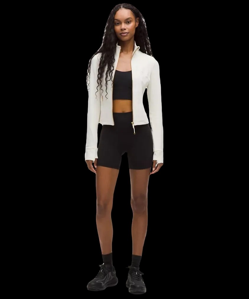 Lululemon Define Cropped Jacket Nulu Light Ivory/Gold - HypeFly India View 2