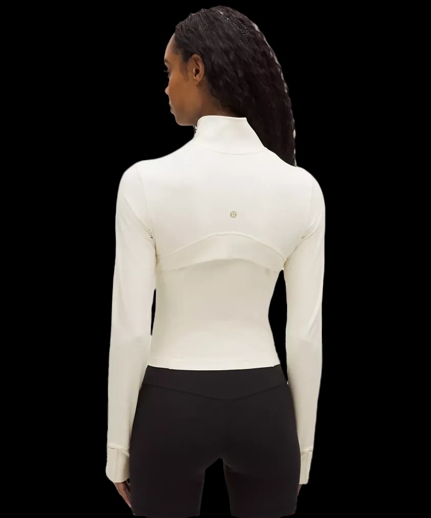 Lululemon Define Cropped Jacket Nulu Light Ivory/Gold - HypeFly India View 3