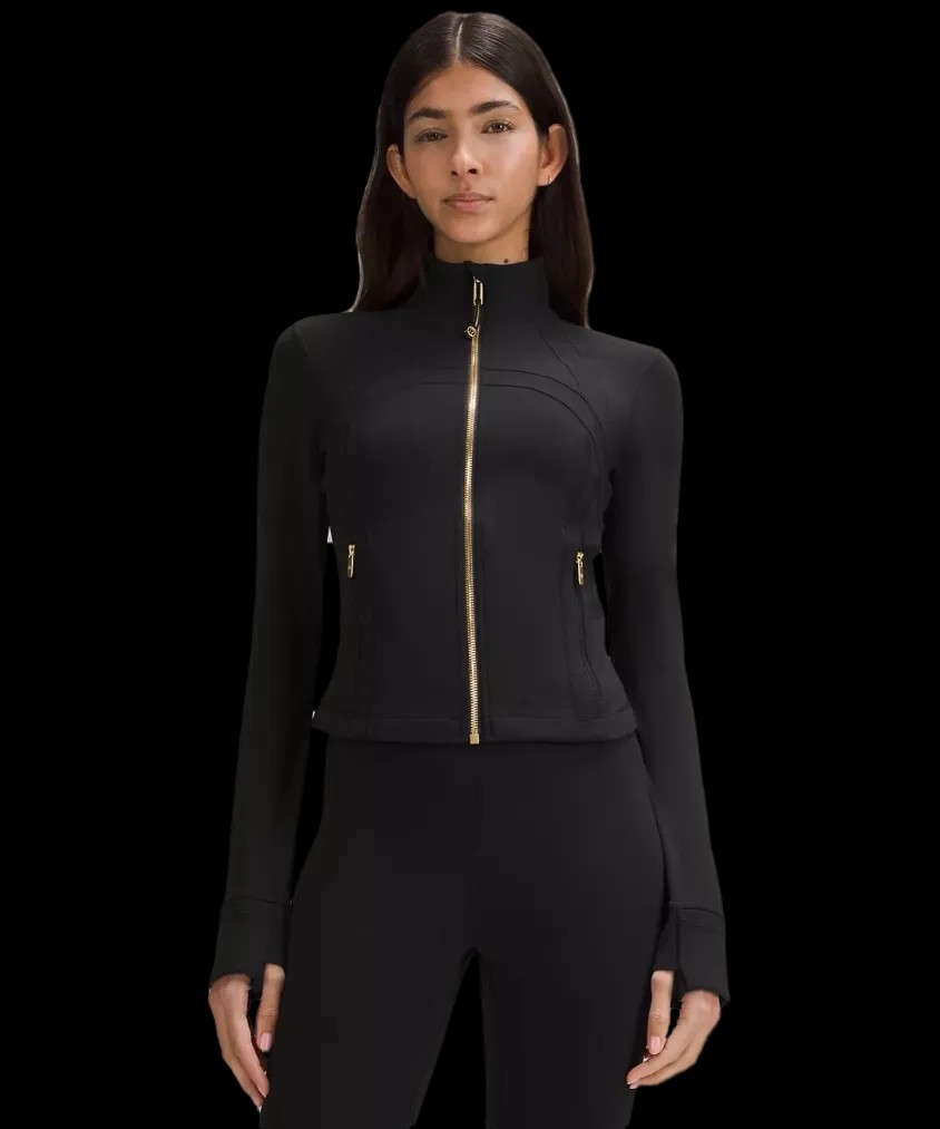 Lululemon Define Cropped Jacket Nulu Black/Gold - HypeFly India View 1