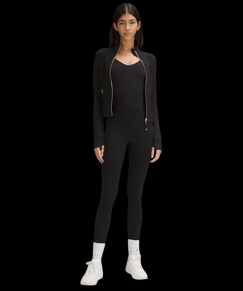 Lululemon Define Cropped Jacket Nulu Black/Gold - HypeFly India View 2