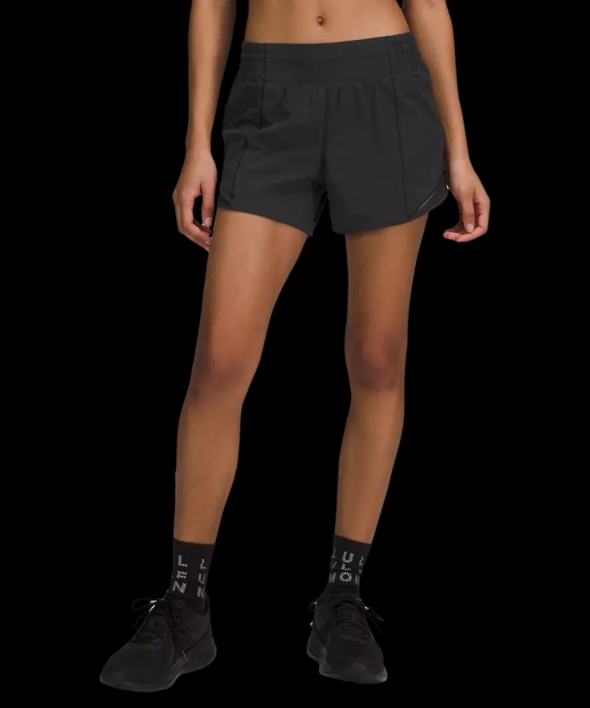 Lululemon Hotty Hot High-Rise Lined Short 4" Black - HypeFly India View 1