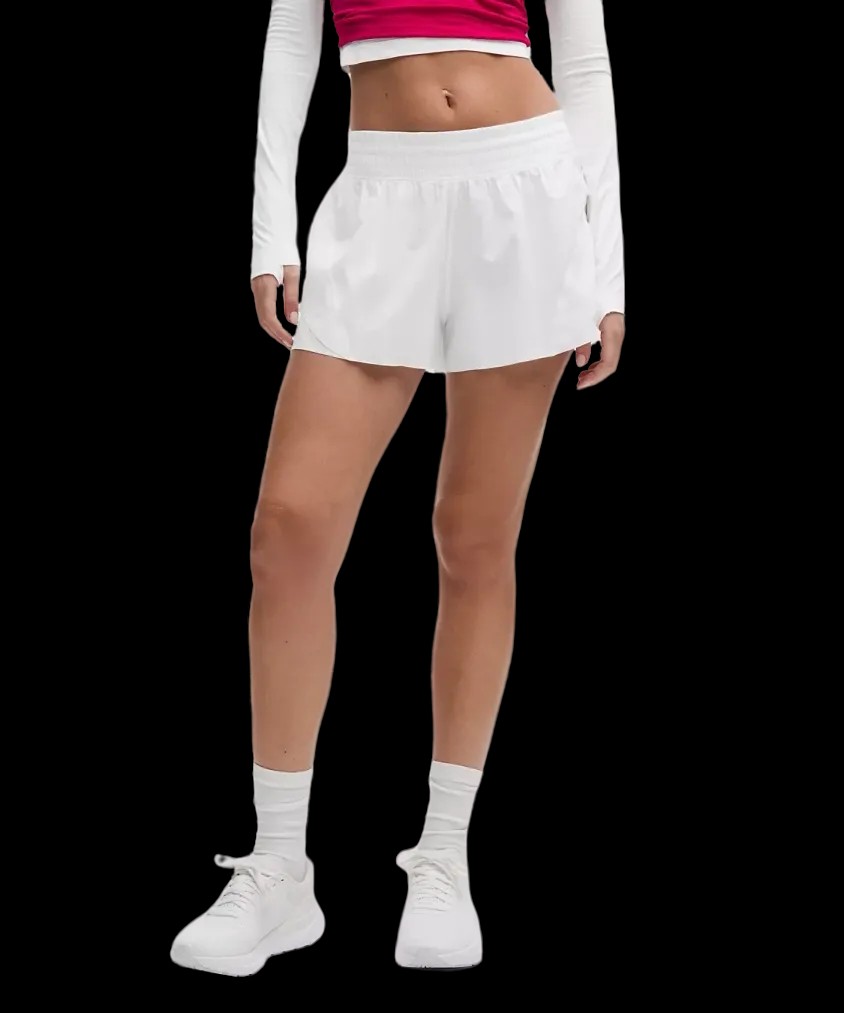 Lululemon Shake It Out High-Rise Running Short 2.5"White - HypeFly India View 1