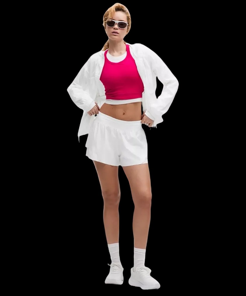 Lululemon Shake It Out High-Rise Running Short 2.5"White - HypeFly India View 2