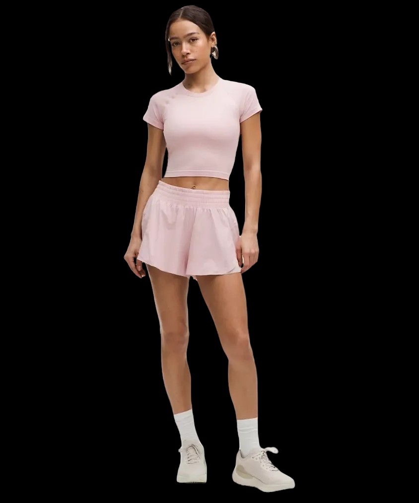 Lululemon Shake It Out High-Rise Running Short 2.5" Pink Haze - HypeFly India View 2