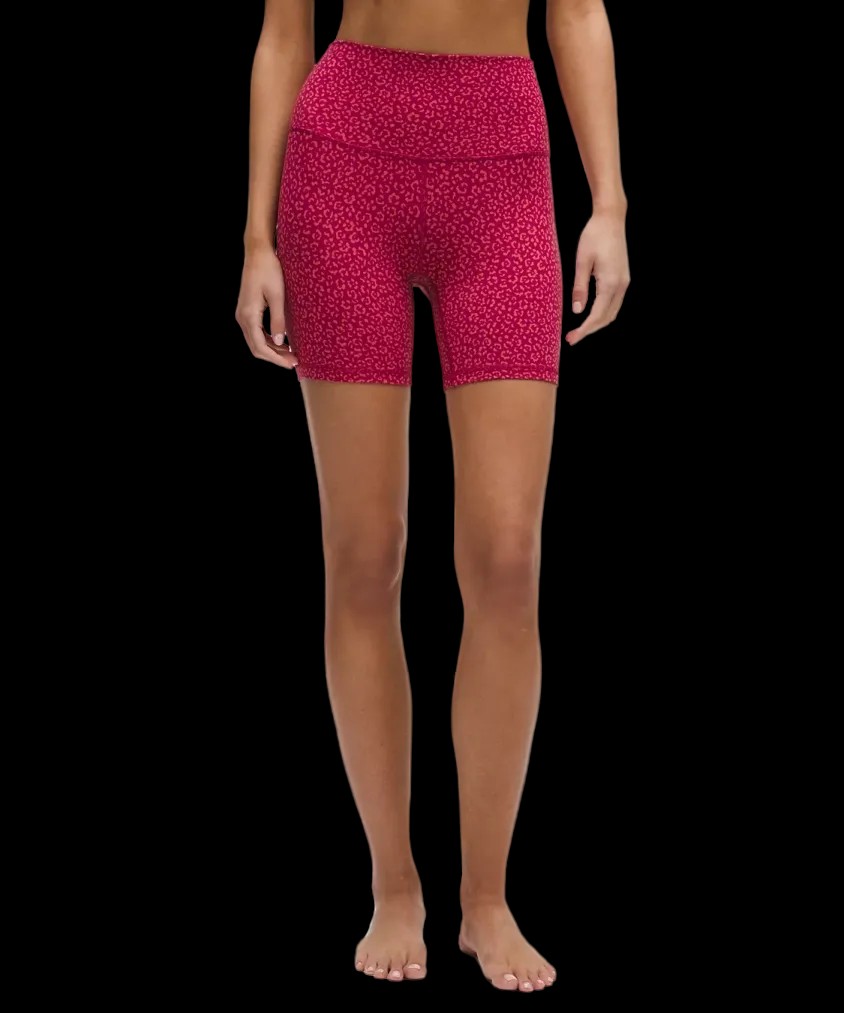 Lululemon Align High-Rise Short 6" Leopard Daisy Desert Red Magenta Smoke - HypeFly India View 1