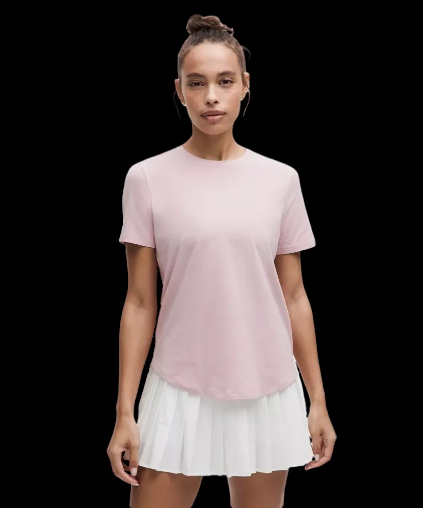 Lululemon Love Curved-Hem Crewneck T-Shirt Pink Haze - HypeFly India View 1