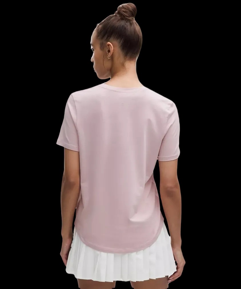 Lululemon Love Curved-Hem Crewneck T-Shirt Pink Haze - HypeFly India View 3