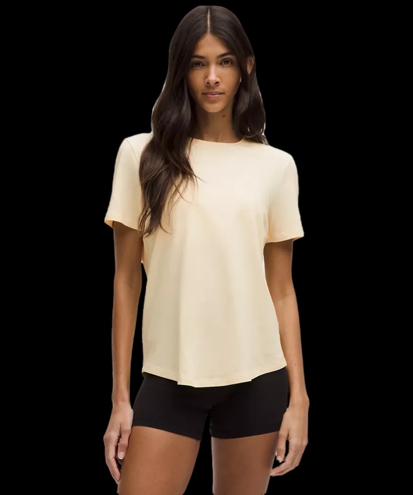 Lululemon Love Curved-Hem Crewneck T-Shirt Butter Cream - HypeFly India View 1
