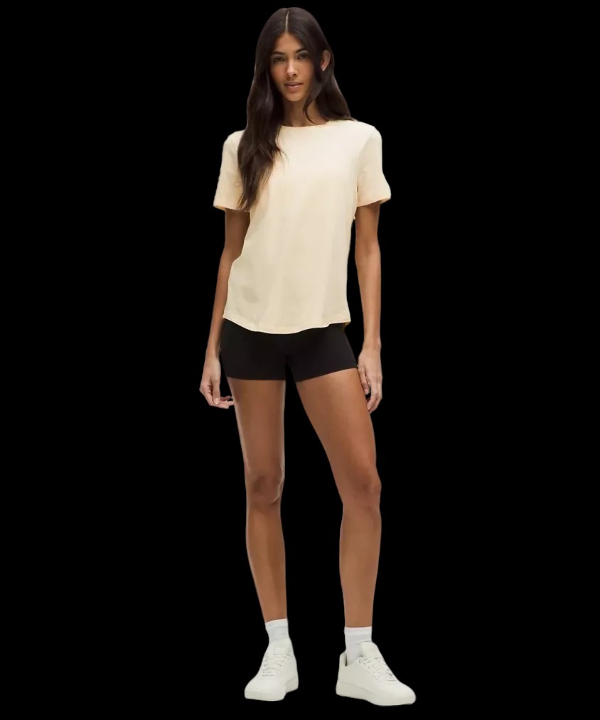 Lululemon Love Curved-Hem Crewneck T-Shirt Butter Cream - HypeFly India View 2