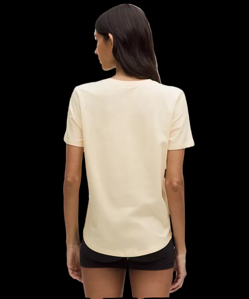 Lululemon Love Curved-Hem Crewneck T-Shirt Butter Cream - HypeFly India View 3