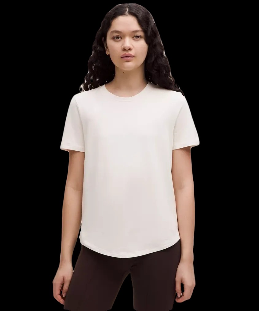 Lululemon Love Curved-Hem Crewneck T-Shirt Light Ivory - HypeFly India View 1